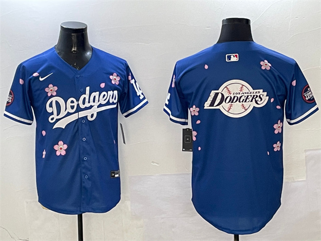 Men's Los Angeles Dodgers Team Big Logo Royal 2025 Tokyo Series Limited Stitched Baseball Jersey Men's Los Angeles Dodgers Team Big Logo Royal 2025 Tokyo Series Limited Stitched Baseball Jersey